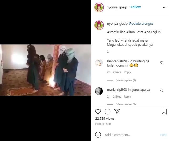 Video Sholat Jamaah Sambil Loncat-Loncat. (Instagram/@nyonya_gosip)