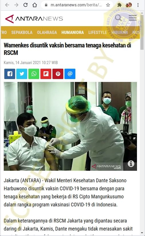 Fakta Munarman disuntik vaksin Covid-19 (Turnbackhoax.id)