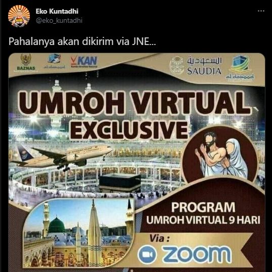 Poster Umroh Virtual. (Twitter/@eko_kuntadhi)