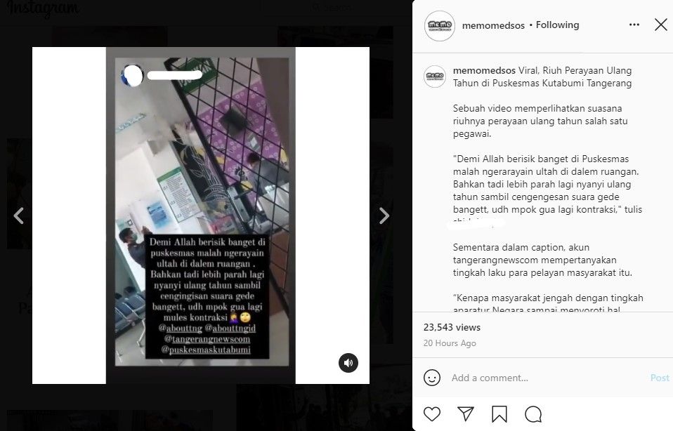 petugas rayakan ultah di puskesmas (IG.memomedsos)