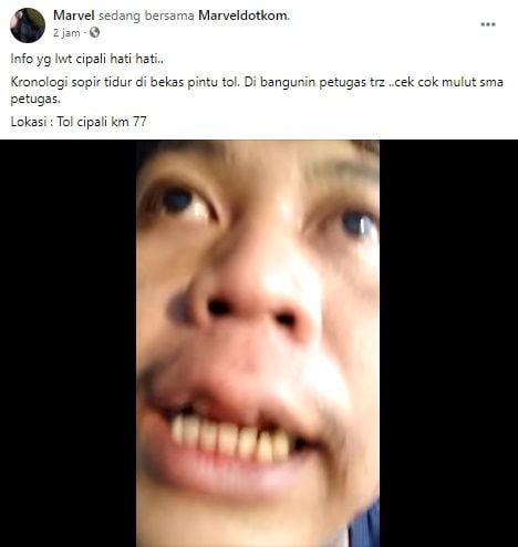 Viral Video Sopir Babak Belur Minta Tolong. (Facebook/Marvel)