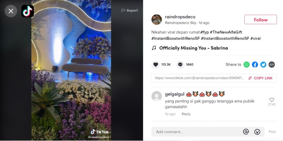 Viral rumah disulap jadi tempat pernikahan mewah, publik menjerit lihat harga (TikTok).