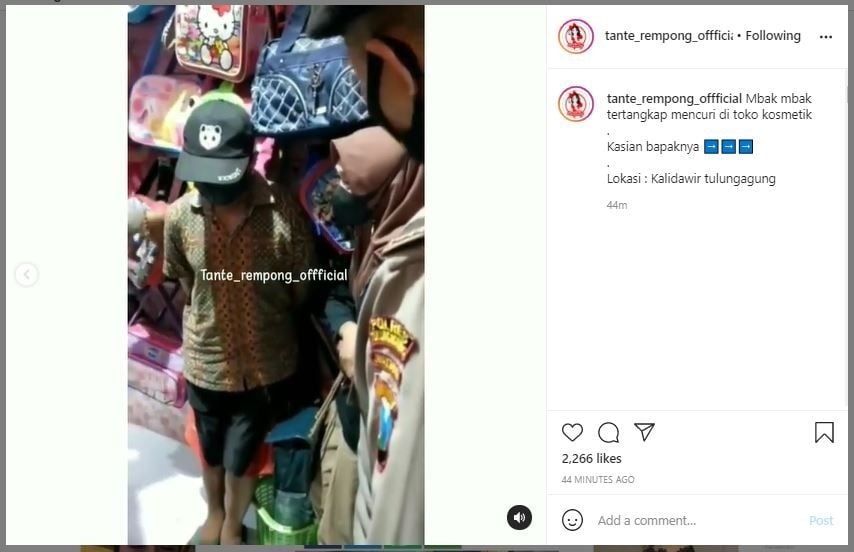 Viral Wanita Kepergok Curi Skincare Rp600 Ribu (instagram.com/tante_rempong_offficial)