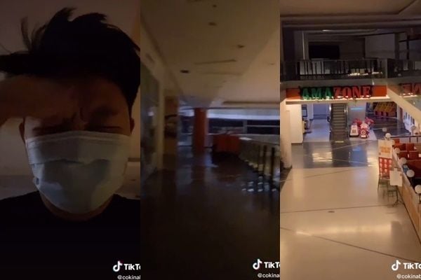 Viral Pria Ketiduran di Mall Sampai Tutup. (TikTok/@cancutt)