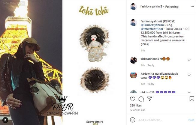 Harga gantungan tas Syahrini bikin warganet syok. (Instagram/@fashionsyahrini2)