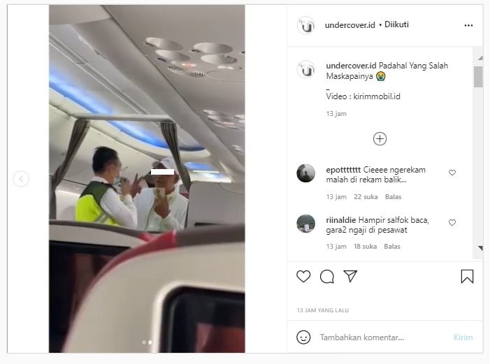 Viral penumpang pesawat marah-marah ke pramugara (Instagram).