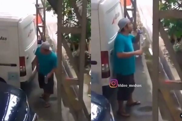 Viral Pria Tengok Kanan-Kiri Mau Minum Saat Puasa. (Instagram/@video_medsos)