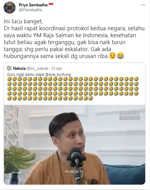 Eks ajudan Gus Dur soal pernyataan Arie Untung (Twitter)