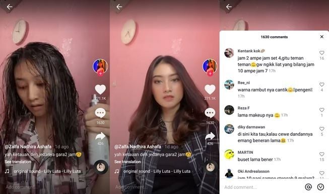 Cewek Ini Pamer Hasil Makeup Cantik Natural, Publik Malah Salfok Sama Jam. (TikTok/@zalfanadhiraa)