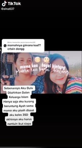 Kisah wanita mualaf. (Tiktok/@elna637)