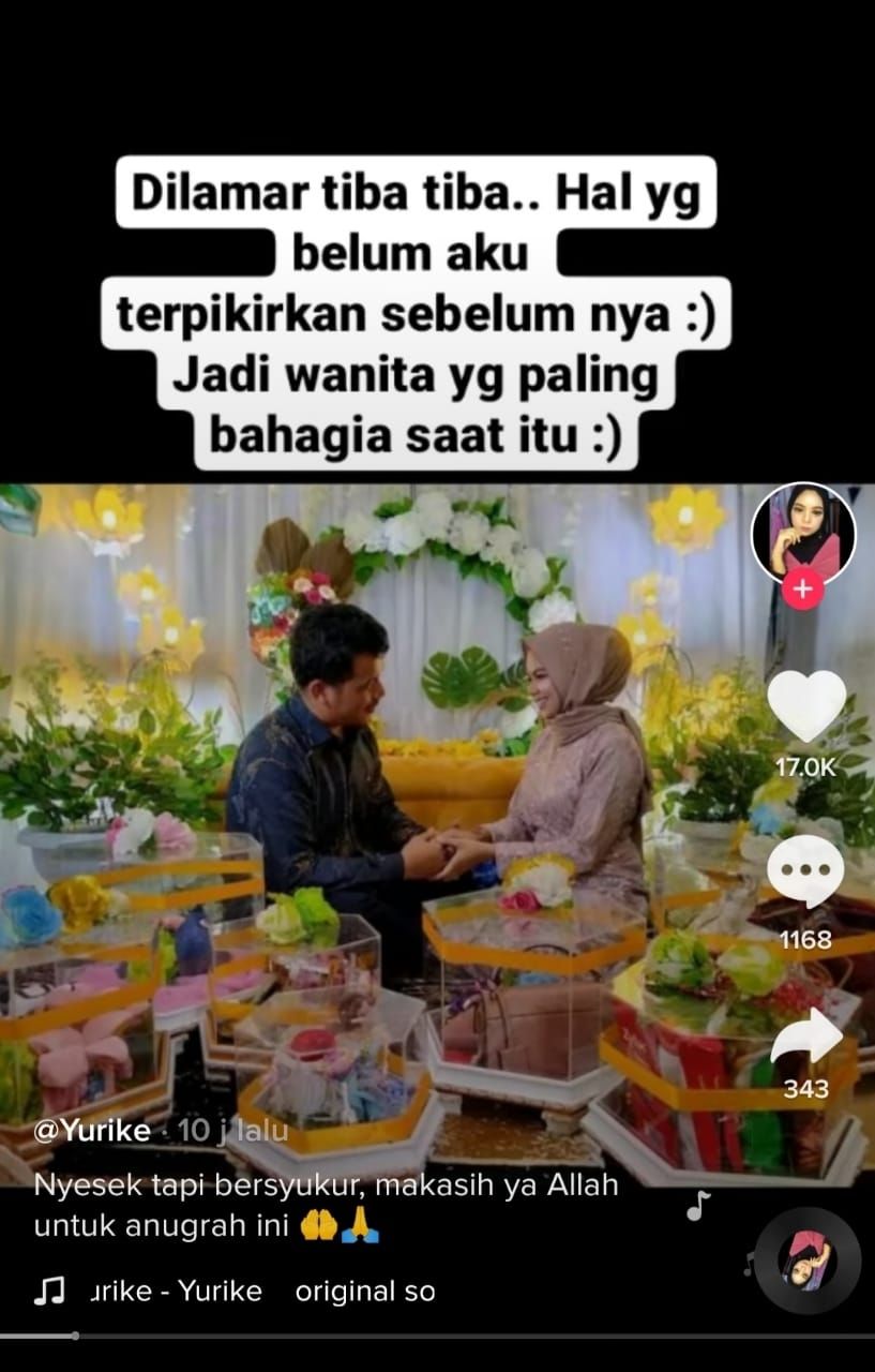 Viral! Cewek Sudah Menikah, Pas Tahu Endingnya Malah Bikin Ambyar. (Dok: TikTok/Yurike)