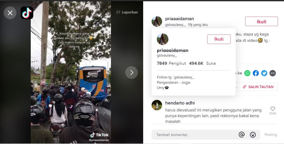 Viral mahasiswa ambil takjil gratis di kampus (TikTok).