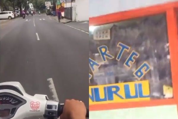 Viral Pengendara Panik Motor Oleng Tiap Siang Bolong. (Instagram/@makasar_info)