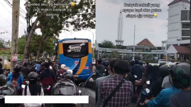 Viral mahasiswa ambil takjil gratis di kampus (TikTok).