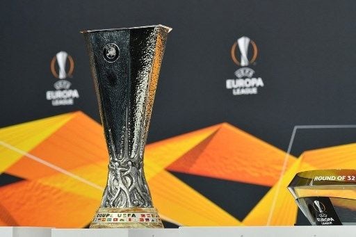 Trofi Liga Europa di markas besar UEFA di Nyon. Harold Cunningham / UEFA / AFP