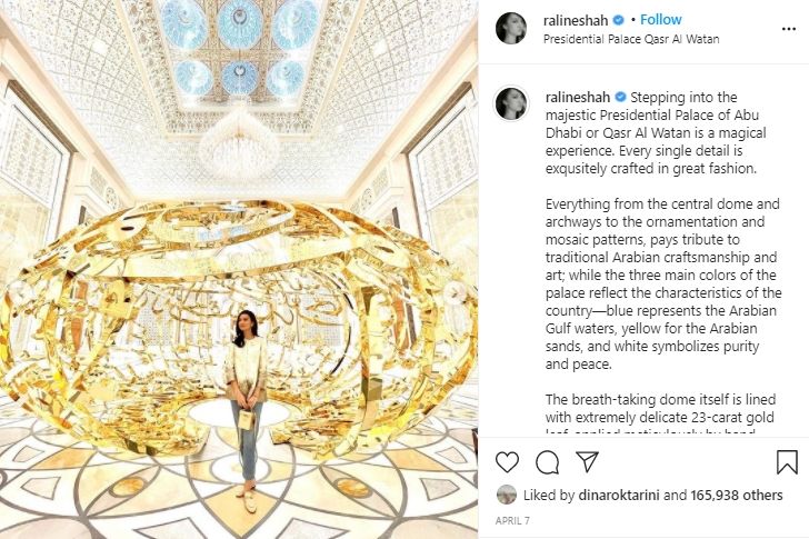 Mewahnya Bikin Takjub! Intip 5 Potret Liburan Raline Shah di Dubai. (Instagram/@ralineshah)