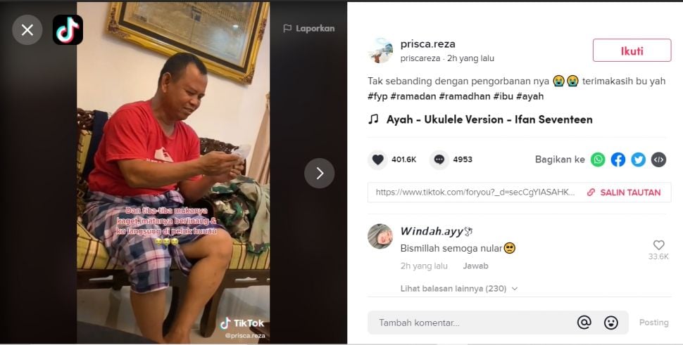 Anak beri hadiah ayah mobil viral (TikTok).