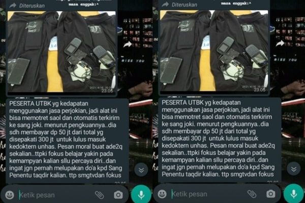 Viral Peserta UTBK Curang Pakai Joki. (Twitter/@tubirfess)