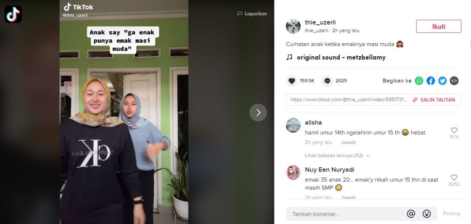 Viral Gadis Curhat Cowok Idaman Kerap Naksir Ibunya. (TikTok/@thie_uzerli)