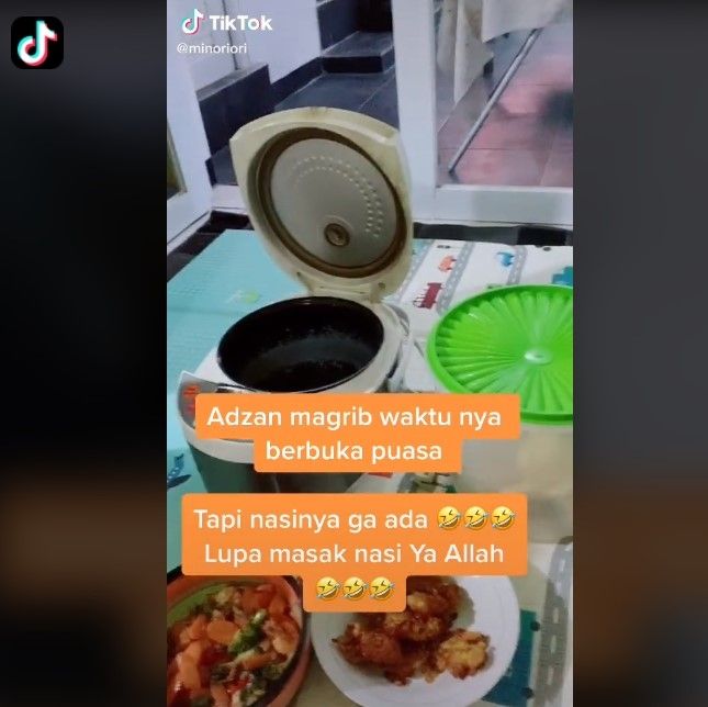 Mau buka lupa masak nasi (tiktok)