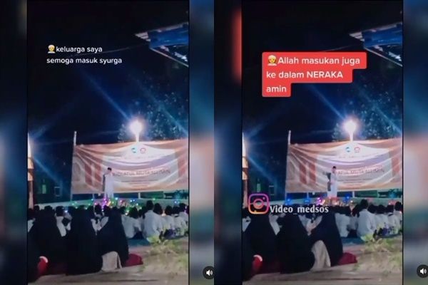 Viral Santri Doakan Ustaz Masuk Neraka. (Instagram/@video_medsos)