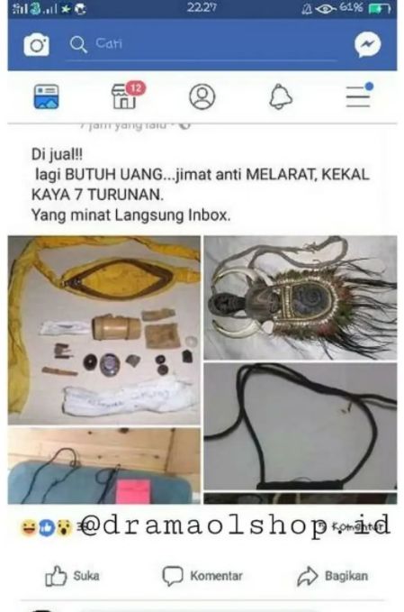 Jual jimat anti melarat (instagram/dramaolshop)