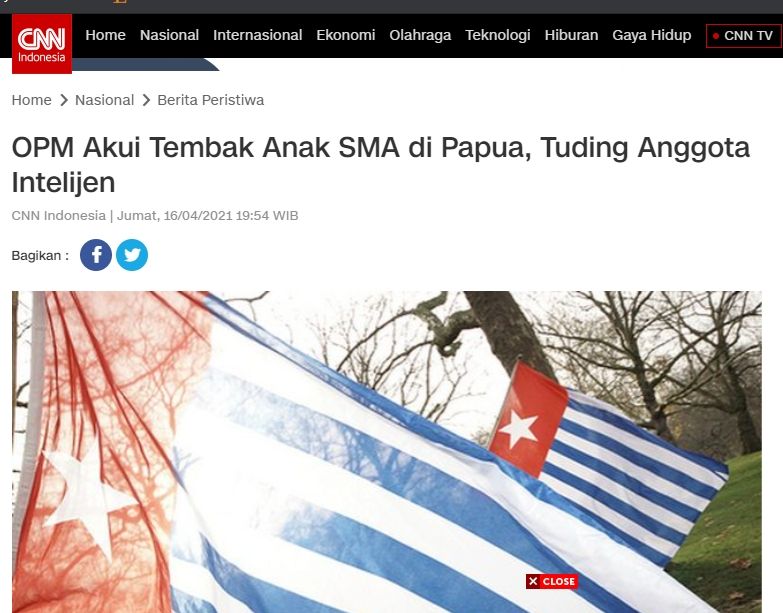 Fakta siswa SMA di Papua ditembak mati anggota TNI/Polri (Turnbackhoax.id)