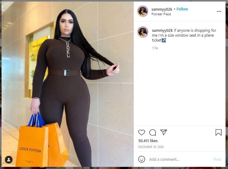 Curhat Influencer Mirip Kim Kardashian, Diejek karena Ukuran Tubuh Plus (instagram.com/sammyy02k)