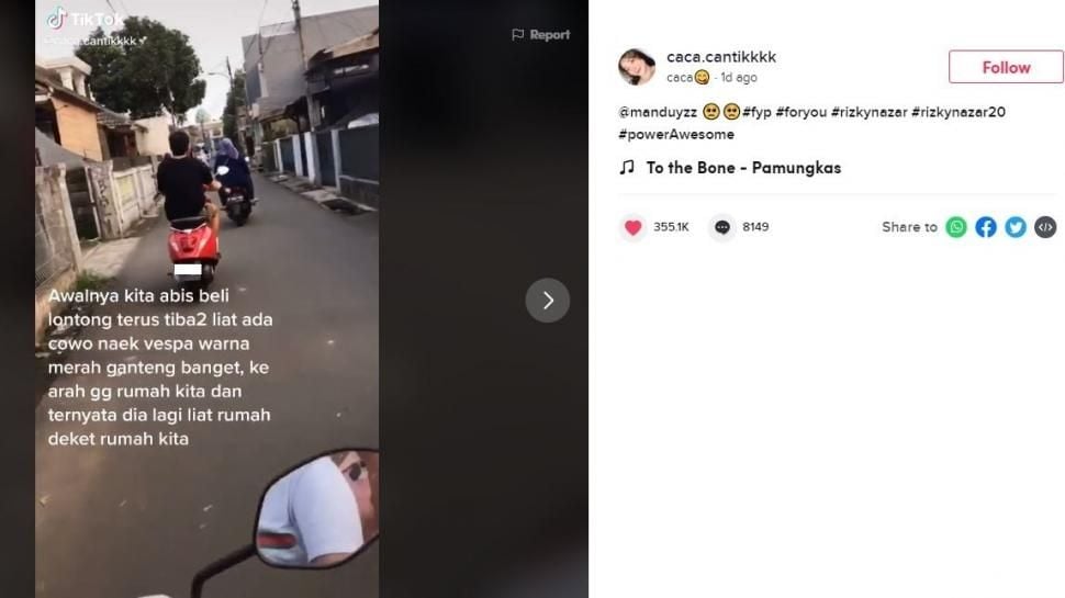 Viral Kisah Wanita Beli Lontong, Kaget Ketemu Artis Ganteng Ini di Jalan. (TikTok@caca.cantikkkk)