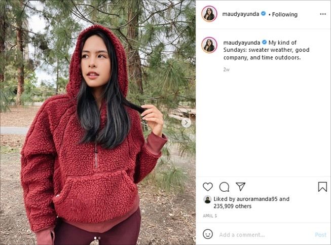 Gaya Maudy Ayunda, Si Cantik yang Masuk Forbes 30 Under 30 Asia 2021. (Instagram/@maudyayunda)