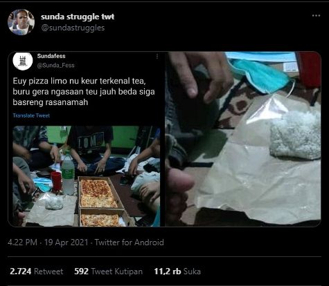Viral Pemuda Makan Pizza Limosin, Warganet Malah Salok ke Bagian Ini. (Twitter/@sundastruggles)