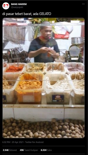 Disangka Kedai Gelato di Pasar Tebet, Pas Dizoom Isinya Malah Bikin Bengek. (Twitter/@warpopski)