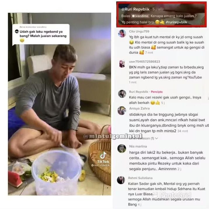 Ruri Repvblik menyiapkan bahan-bahan untuk membuat sop buah. [Instagram]