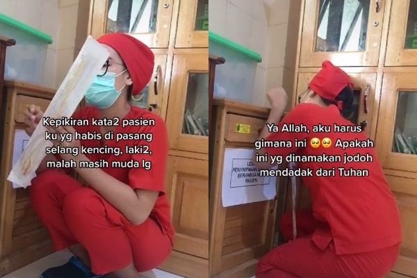 Viral Perawat Curhat Diajak Nikah Usai Pasang Kateter. (TikTok/@novitasarimoncan)