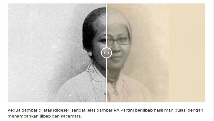 Fakta RA Kartini berjilbab (Turnbackhoax.id)