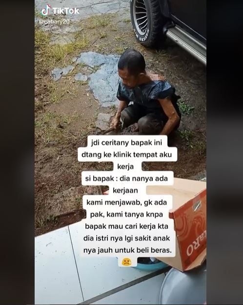 Viral Aksi Pria Meminta Pekerjaan Demi Nafkahi Istri (tiktok.com/@cahary20)