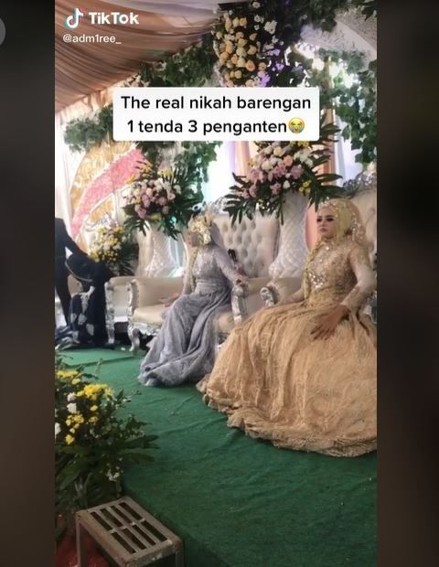 Satu Pelaminan Ada Tiga Pengantin, Pernikahan Ini Viral (tiktok.com/@gudd4y_)