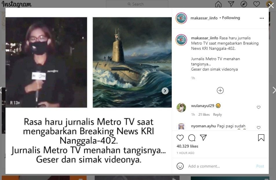 Kisah ketegaran istri Kolonel Harry, komandan KRI Nanggala-402 (IG/makassar_iinfo)