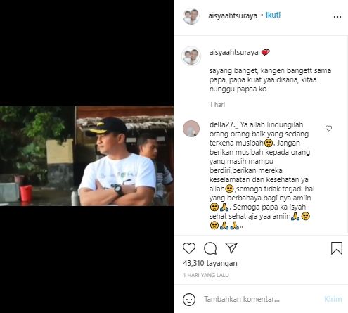 Unggahan diduga putri Kolonel Harry Setiawan yang ikut KRI Nanggala-402 (Instagram).