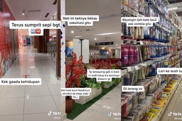 Viral Wanita Bagikan Video Horor Suasana Mal Sepi Pengunjung. (TikTok/@kenaini)