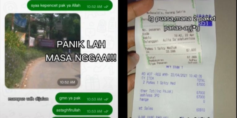 Kepencet pesan ojol pas ketiduran, bangun-bangun panik lihat harga (TikTok).