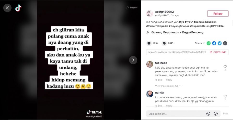 istri curhat soal mertua  (TikTok).