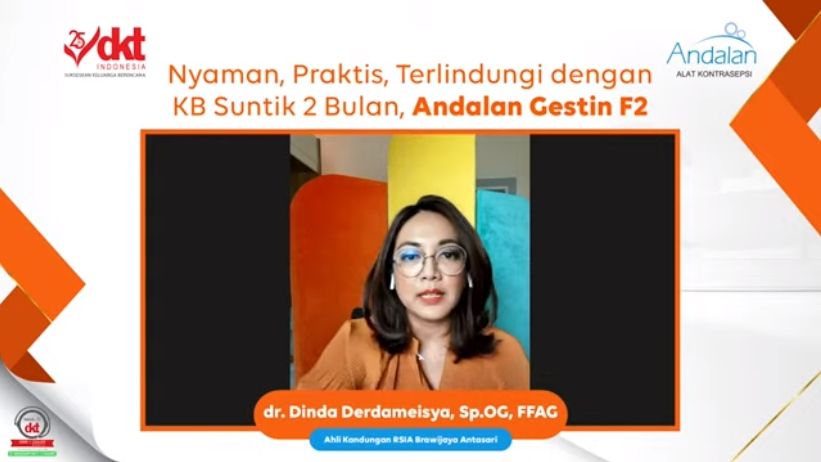 Webinar Nyaman, Praktis, Terlindungi dengan KB Suntik 2 Bulan, Andalan Gestin F2. (DKT Indonesia)