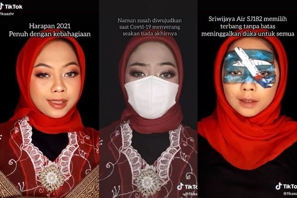 Viral Wanita Lukis Wajah Gambar Bencana Indonesia 2021 Menggetarkan Hati Berita Hits