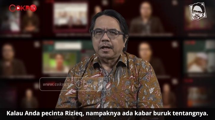 Ade Armando Ibaratkan Rizieq Dewa Mabuk. (YouTube/CokroTV)