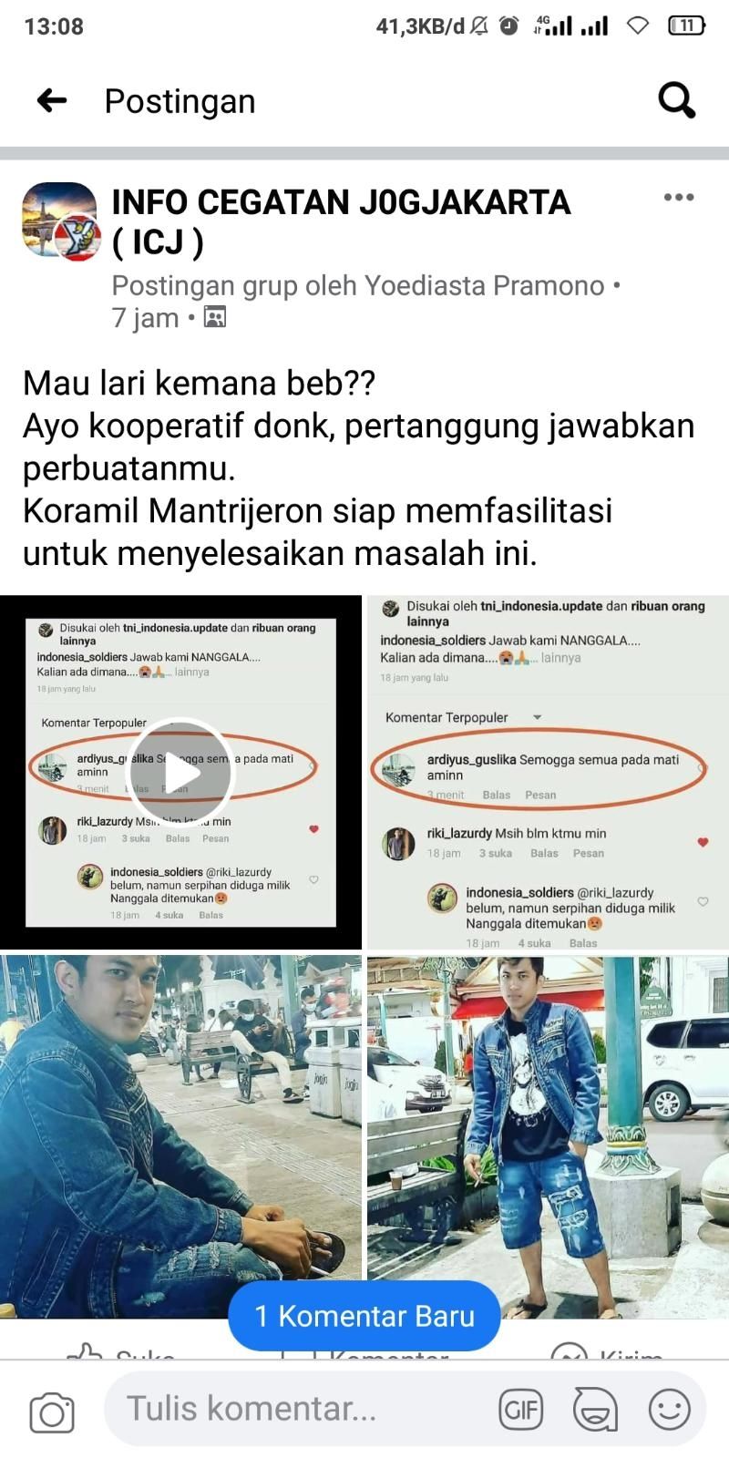 pegawai fotokopi doakan buruk ke kru Nanggala 402. [tangkapan layar dari Info Cegatan Jogjakarta]