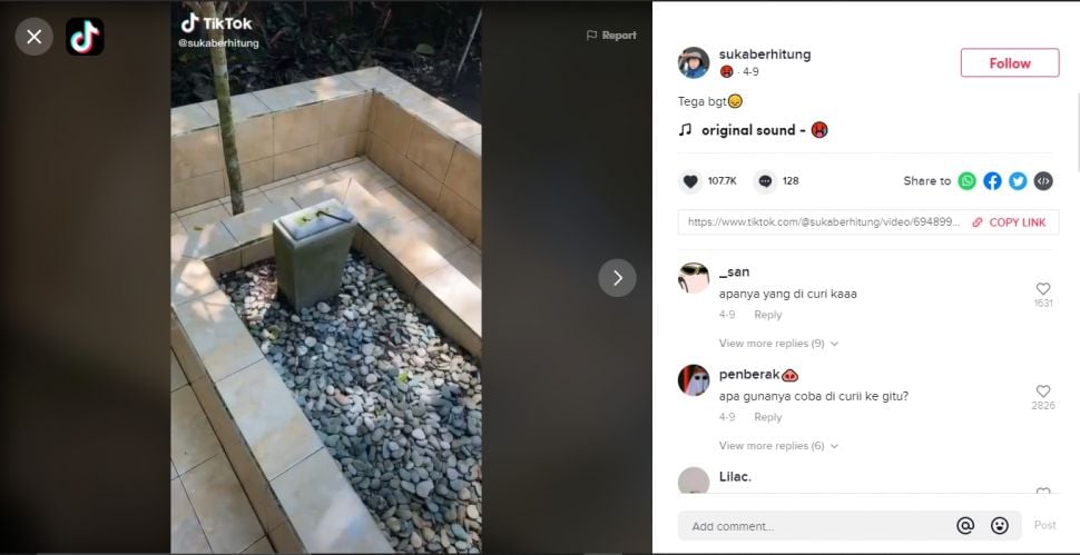 Viral nisan makam hilang digondol orang (TikTok).