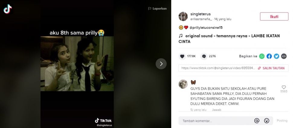 Vira Wanita Ngaku Sahabat Prilly Latuconsina. (TikTok/@singleterus)