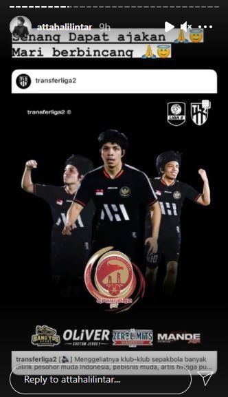 Respons Atta Halilintar usai diajak gabung Sriwijaya FC. (instagram/attahalilintar)