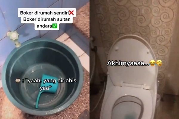 Viral Pria Pamer BAB di Toilet Mewah Raffi Ahmad. (TikTok/@ojan_keke)